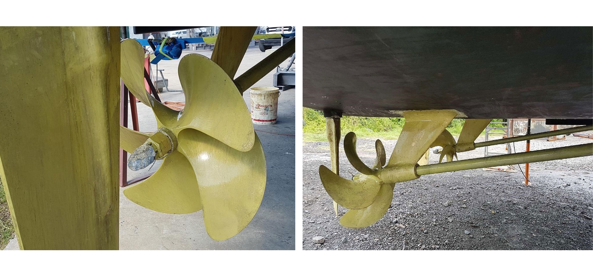 Propspeed application on all underwater metals of Horizon Yacht