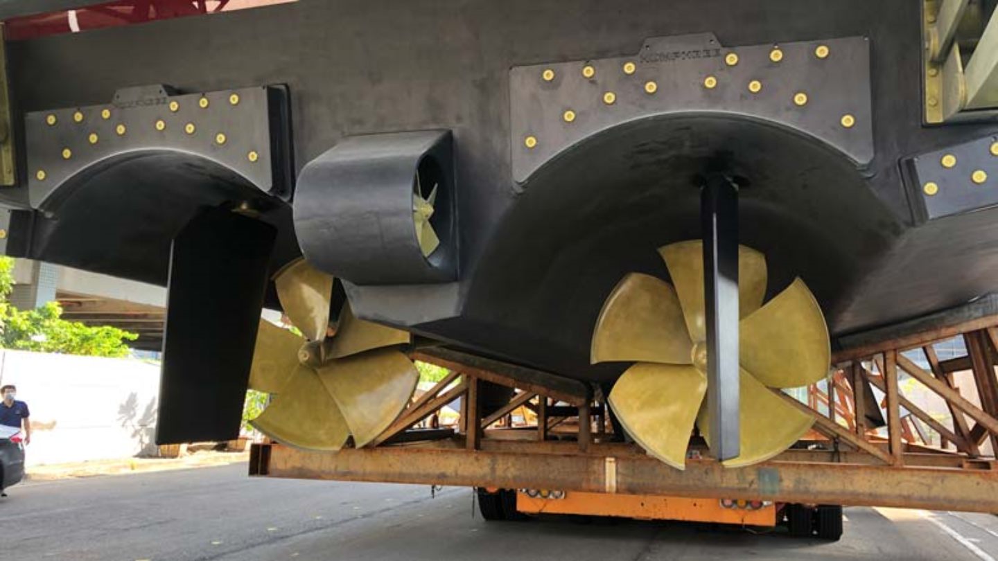 Propspeed applied to running Gear of Horizon Yacht FD110